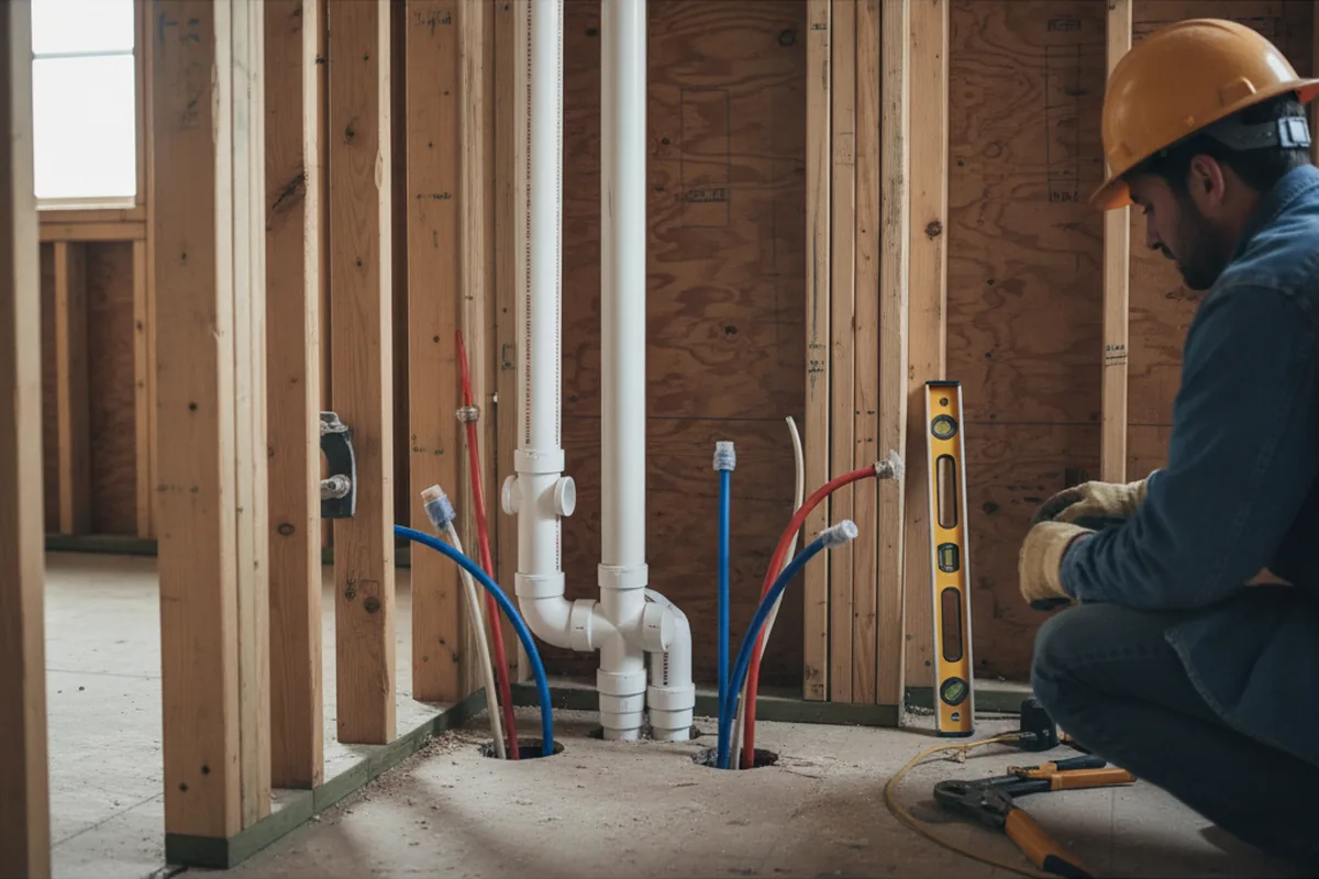 Drain and supply rough-in during Toilet Repair and Installation in Greensboro
